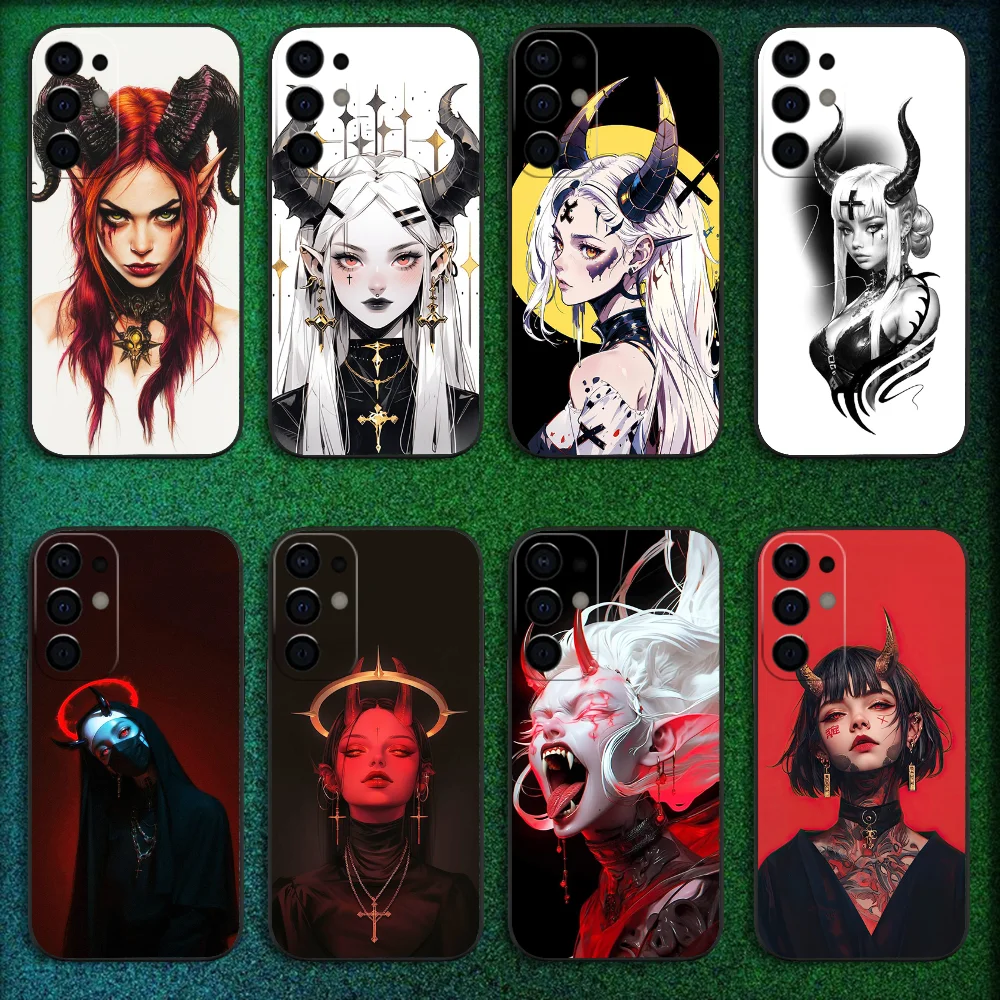 

Demon Witch Satan Anime Girl Phone Case For Samsung S25,S24,S21,S22,S23,S30,Ultra,S20,Plus,Fe,Lite,Note,10,9,5G Black Cover