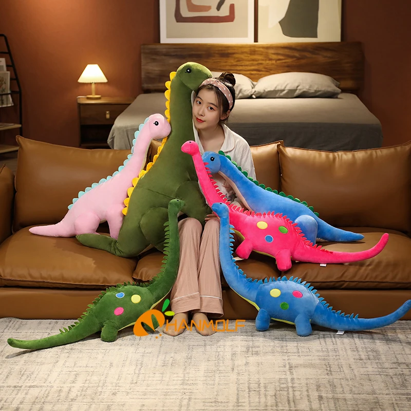 Diplodocus Stuffed Dinosaur Plush Toy Standing Soft Dino Dinosaurs Giant Animals Plushie Gift Pink Green Blue 80cm/110cm