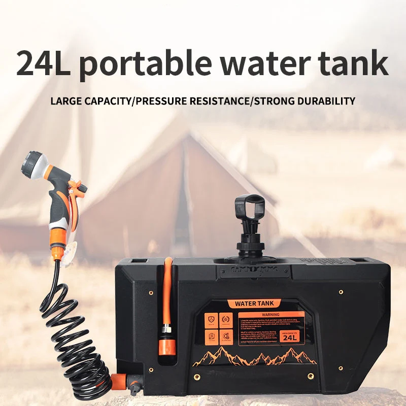 Portable Truck 24L Water Tank Storage Tank Large Capacity 6.34 Gallon Pressurized Showerhead Manual Pressurized Water Tank
