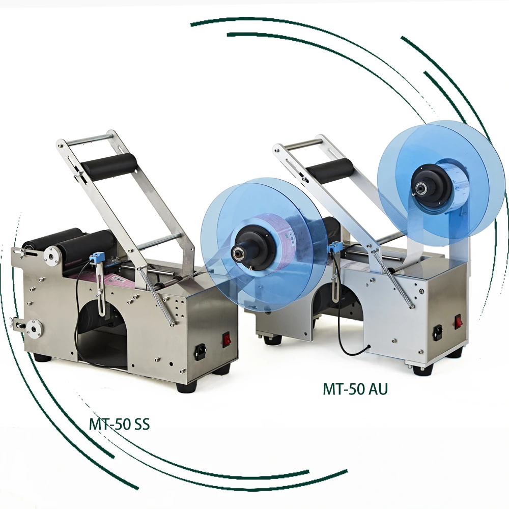 240v Mini Label Applicator Mt-50c Semi Automatic Round Bottle Labelling Machine Hzpk Semi-Auto Mt-50 Mt 50 Mt50 Labeling Machine