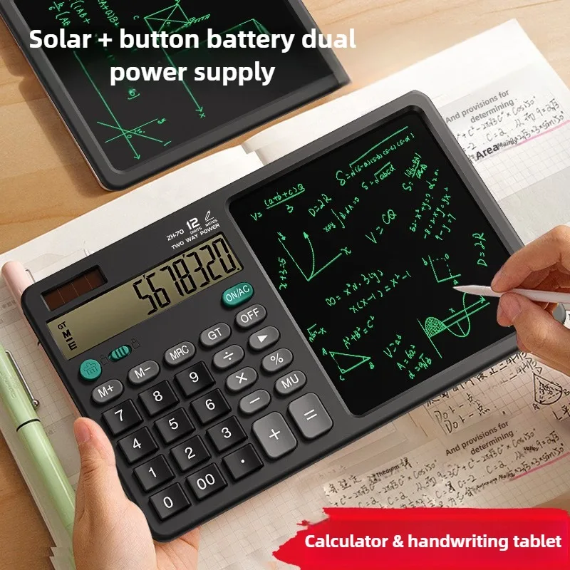 Foldable Scientific Calculator with Writing Drawing Tablet LCD Large Display Calculator for Study Office Draft Memo Business