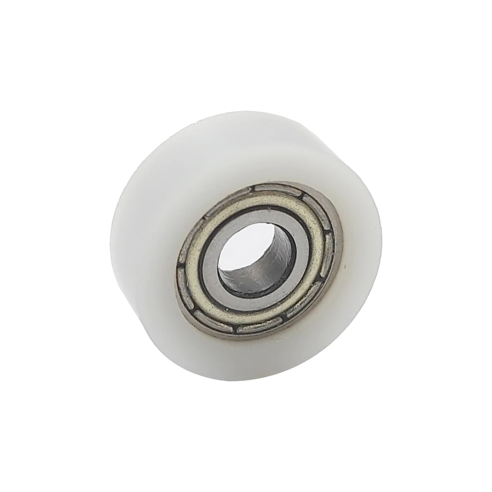 17mm Nylon Coated Outer Racer 5mm Shaft Bore Slide Door Window Guide Rail Roller Plastic Housing Ball Bearing Wheel