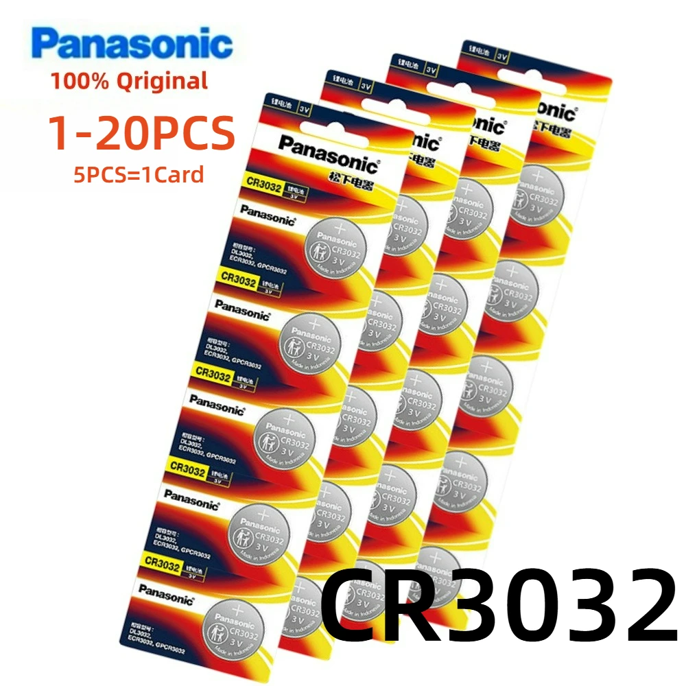 Батарейка-таблетка Panasonic CR3032 3В (2-30 шт.) для карт доступа, высоковольтных тестеров, ключей Touareg и пультов ДУ