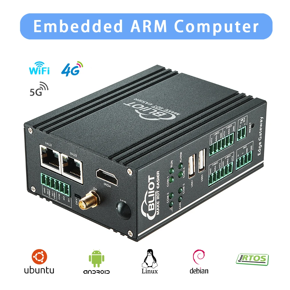 Industrial Grade 4-Core Cortex-A53 Architecture ARM Controller can Run QT Python MySQL