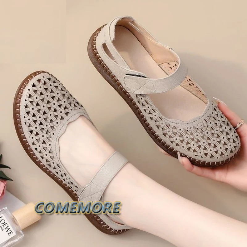 Woman's Sandals Summer Platform Breathable Shoes Leisure Mother Soft Bottom Fashion Platform Sandals Women Hollow Out Footwear