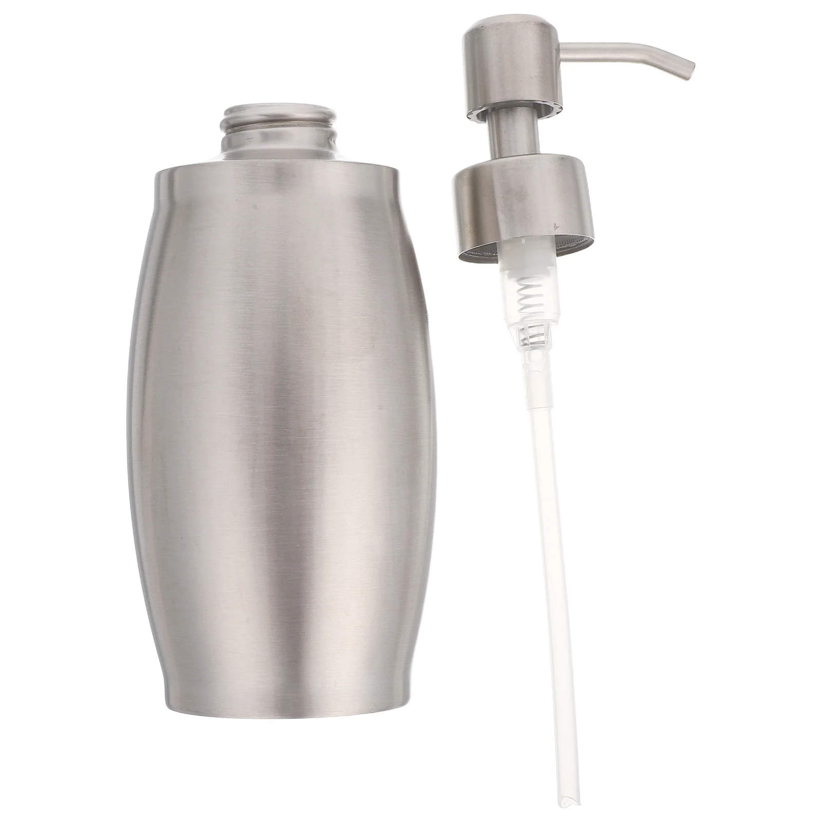 

Oval Metal Soap Lotion Dispenser for Bathroom Kitchen Shampoo Liquid Body Wash Foaming Cleanser Storage Silver