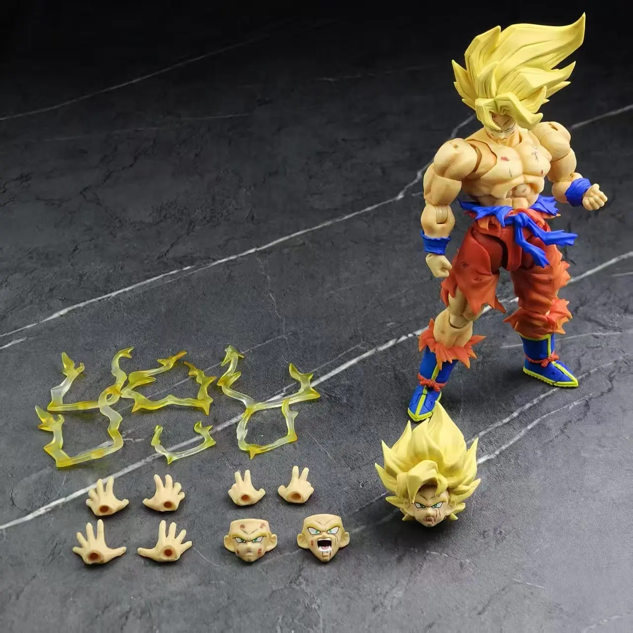 En Stock N & T Dragon Ball Shf Super Saiyan Son Goku figura de acción de Anime batalla dañada 3,0 cuerpo semanal Color juguetes móviles regalo