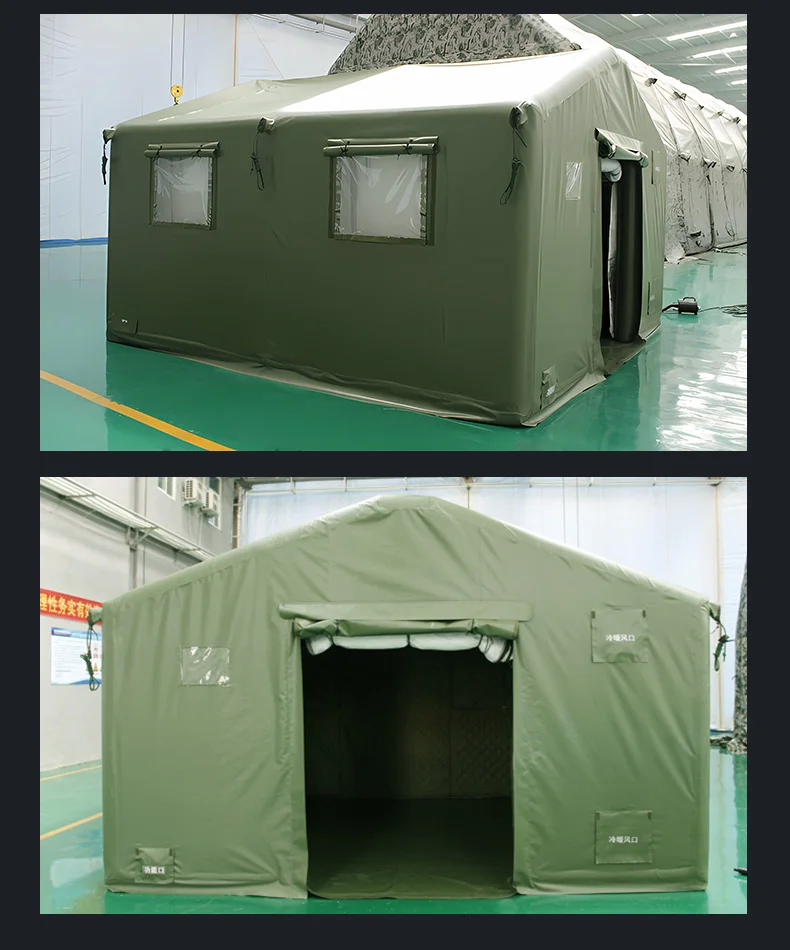 Durable large event negative pressure tent double-layer camping outdoor family tent camping green camouflage outdoor tent