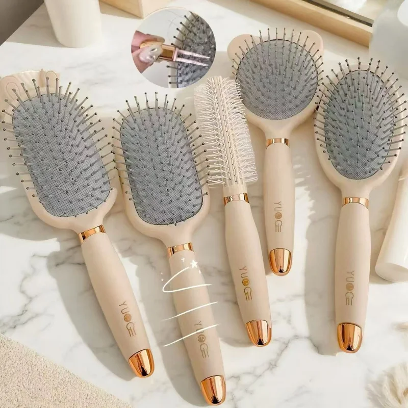 Peigne à coussin d'air pour cheveux longs et bouclés, peigne massant à coussin d'air pour le cuir chevelu et les méridiens, peigne mignon pour la maison qui évite les nœuds
