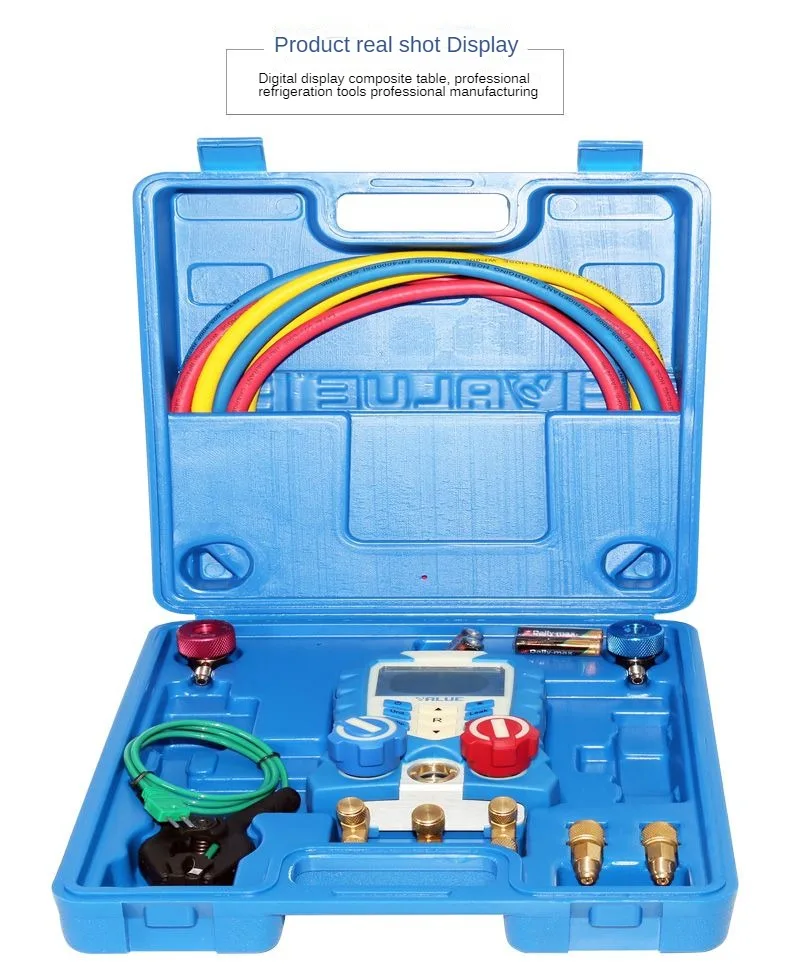 

HVAC Digital Manifold Gauge Set VDG-1, 3-Port withort with LCD Display for Accurate Refrigerant Charging and Recovery