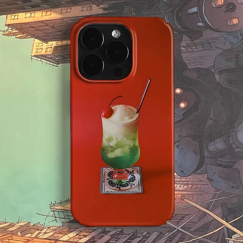 

Red Creative Wine Glass Beverage Phone Case for IPHONE 17 Air 16E 15 PROMAX 14 Plus 13 12 MINI 11 PRO 16Plus Acrylic Phone Cover