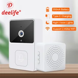 Deelife WiFi Video Doorbell with Camera Outdoor Wireless Smart House Door Bell