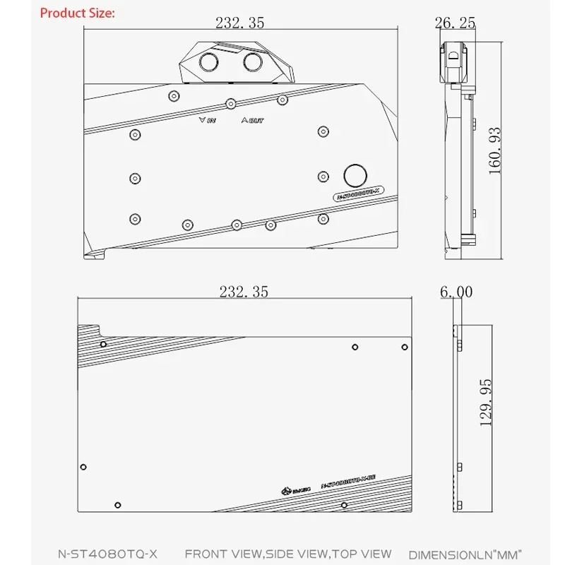 Bykski N-ST4080TQ-X Water Block for ZOTAC RTX 4080 / 4070Ti SUPER AMP Extreme AIRO / Trinity OC GPU Card Cooling / Radiator