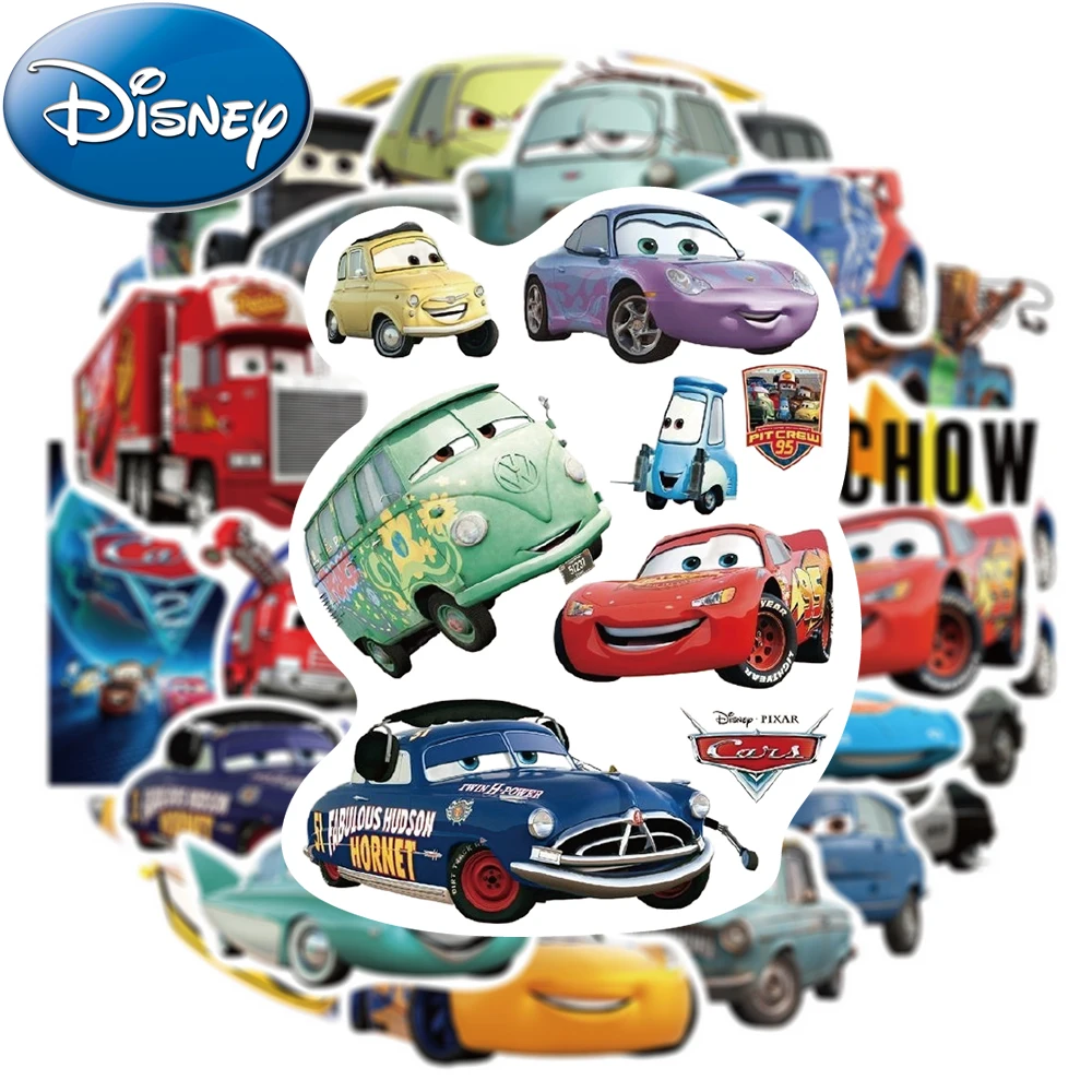 10/30/50pcs Disney Cartoon Cars Stickers Cool Lightning Mcqueen Decals Graffiti Luggage Stationery Phone Funny Anime Toy Sticker