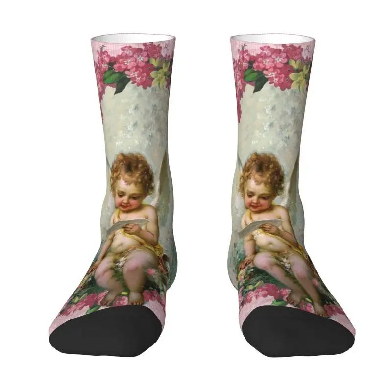 

Victorian Angel Vintage Rose Mens Crew Socks Unisex Cool Spring Summer Autumn Winter Dress Socks