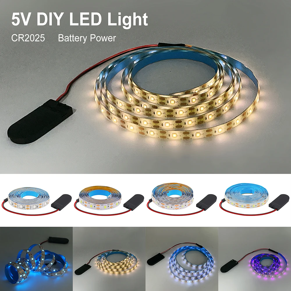 2835 LED Strip 60LED/m CR2025 power supply flexible decorative Light Strip suitable for TV mirror and room atmosphere lighting