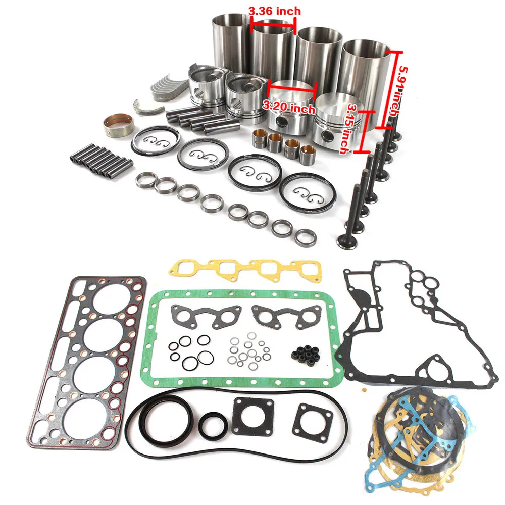 V1702 V1702B V1702T Engine Rebuild Kit for Kubota KH90, Bobcat 743 733 Excavator