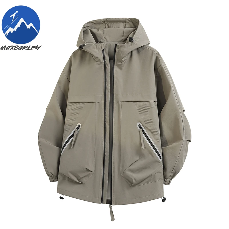 

Мужская куртка для приключений на открытом воздухе, водонепроницаемые прочные пальто на молнии, модные ветрозащитные куртки с капюшоном, весенне-осенние тонкие альпинистские куртки