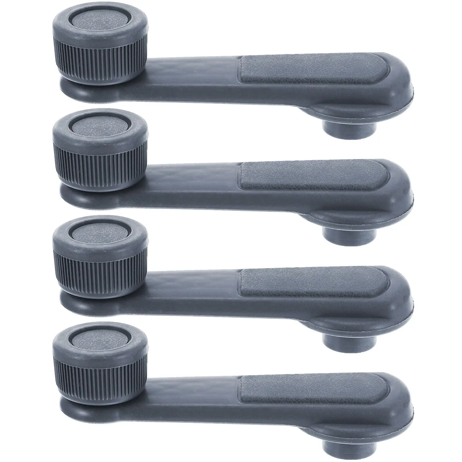 4pcs Car Window Crank Handle -05 Gray Manual Glass Lift Raiser ABS Durable Fit Most Cars Door Spline Replacement Parts
