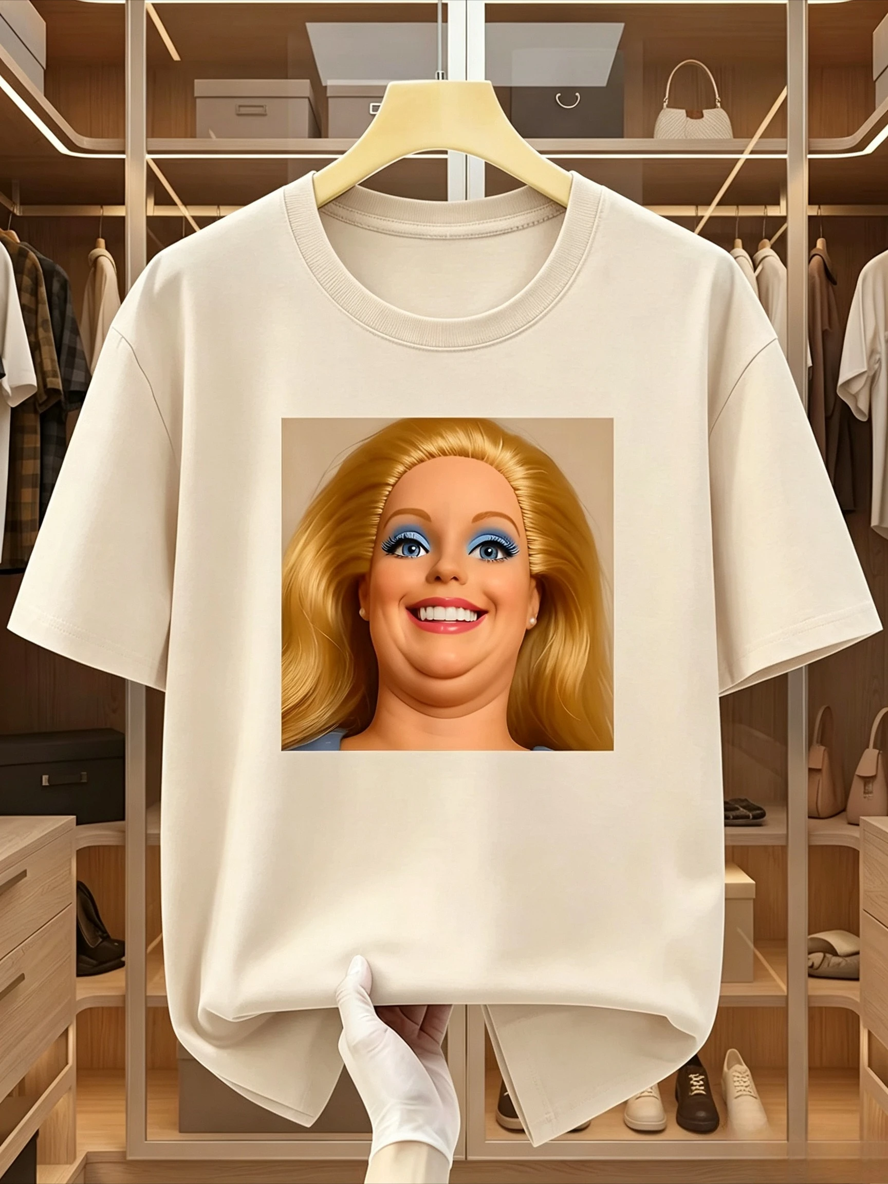 Funny Shirt Featuring The Disgusted Face Meme Doll Babe Men's T Shirt Cotton Tee Women Summer Novelty Oversize Casual Humor Meme