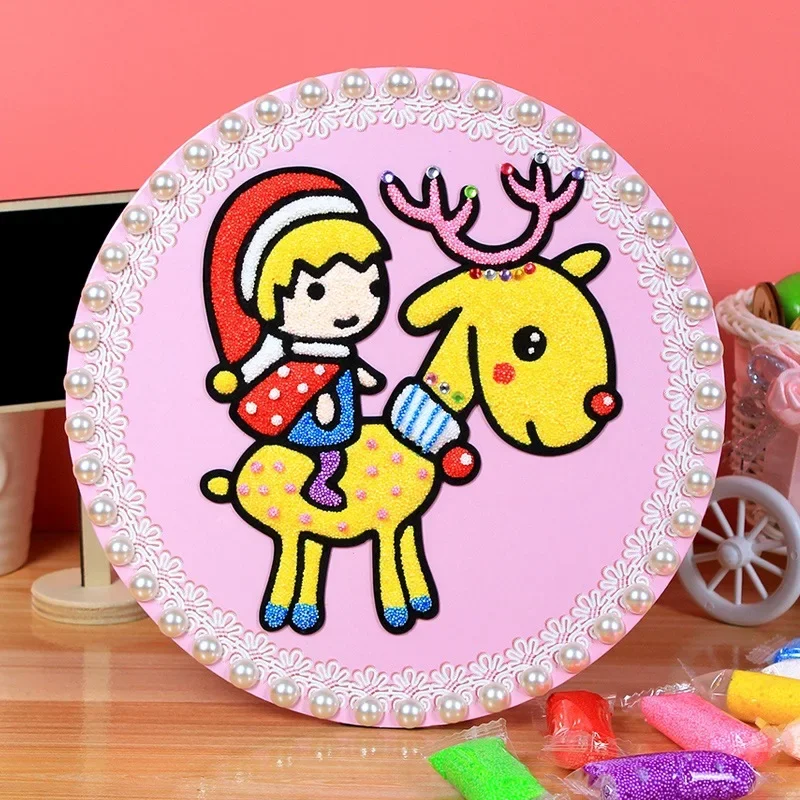 Snowflake Clay Painting for Children, DIY Handmade Pearl, Colorful Mud Art, Painting Tool, Child Educational Toys