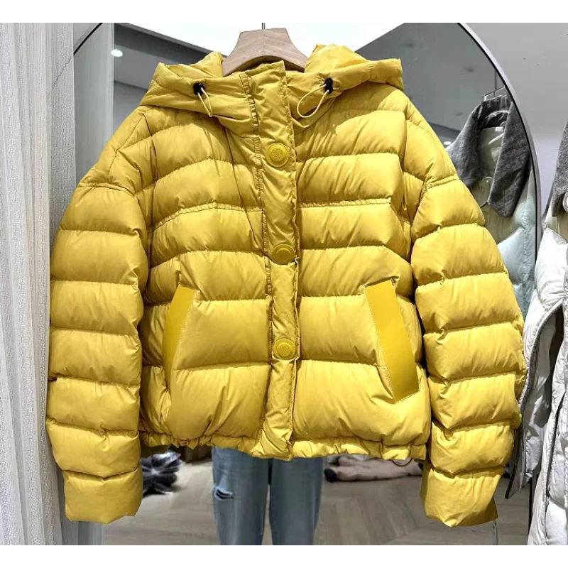 Lightweight Puffer Down Jacket for Women - Short Style 2025 Fall/Winter New Arrival Hooded Warm Coat - Trendy