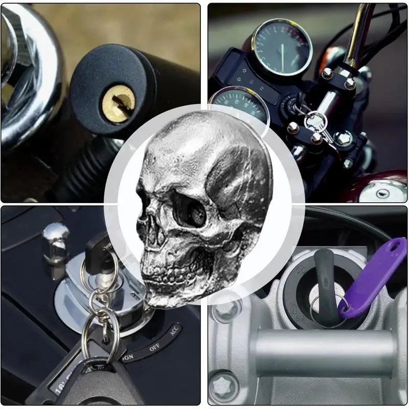 Demon Skull Head Alloy Lanyard Pendants Outdoor Tool Umbrella Rope Woven Knife Charms Accessories Key Protector Keychain Cover