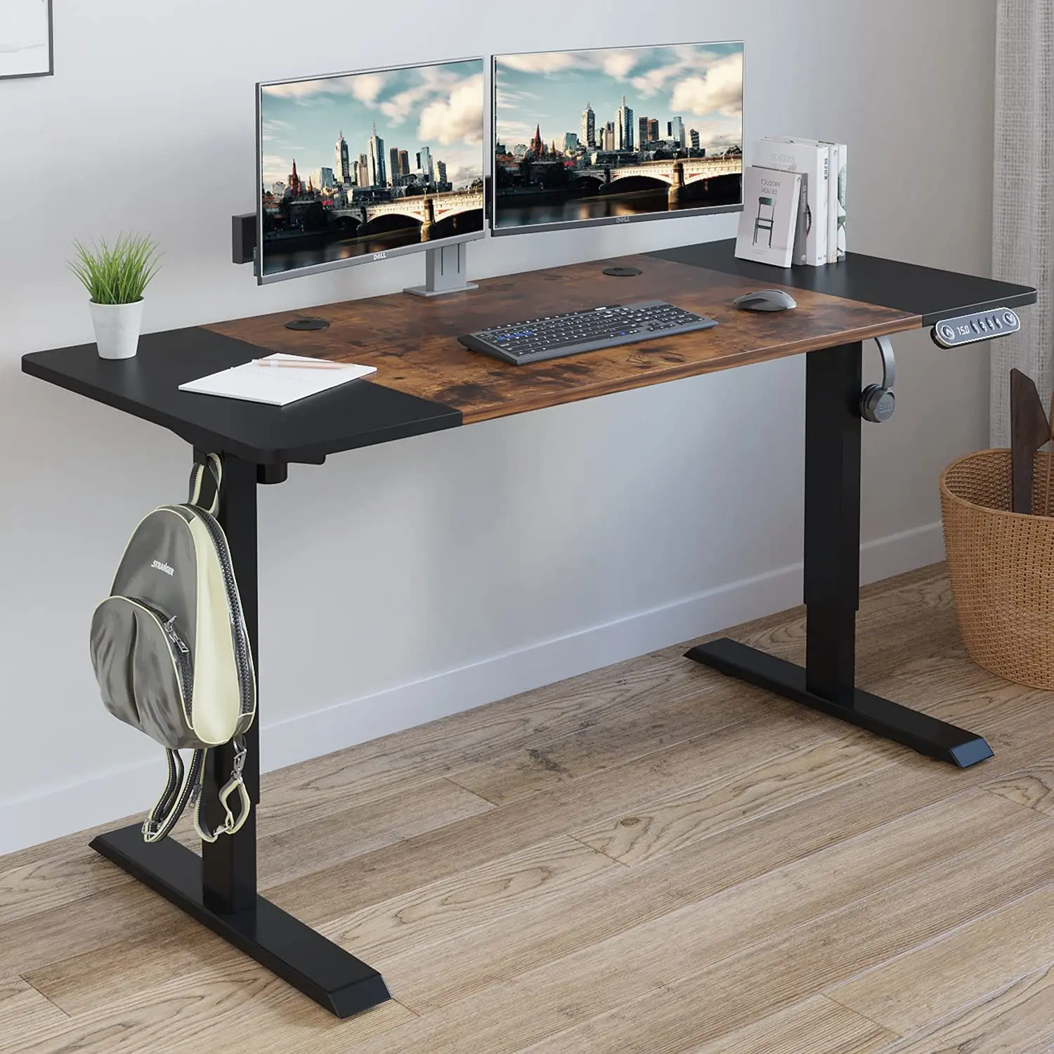 bilbil Electric Height Adjustable Standing Desk,Computer Desk, Electric Lifting Desk, Gaming Desk, 63 x 30 Inches