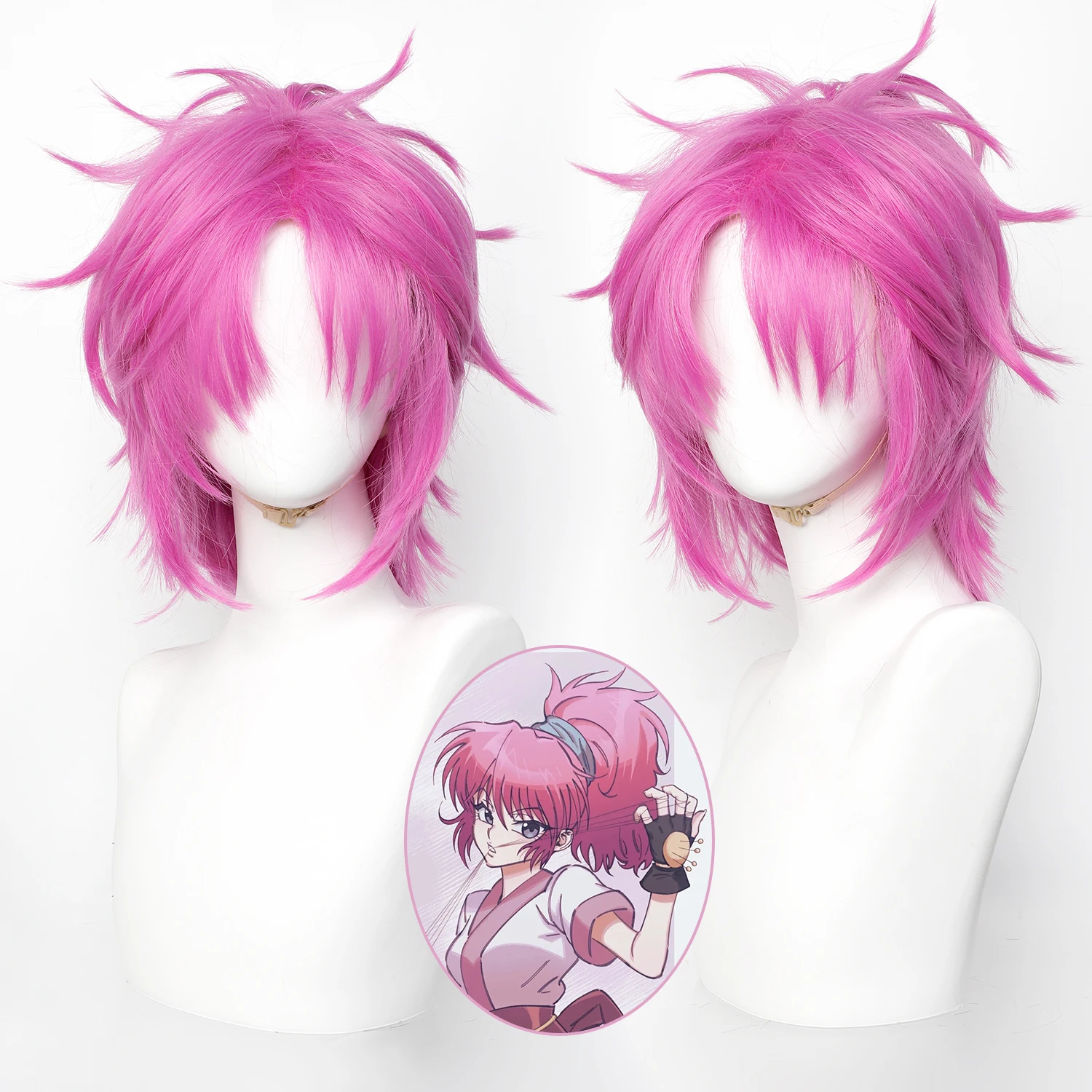 

Парик для косплея Machi, аниме-парик, розово-красный, для ролевых игр, с хвостом, синтетический парик для аниме-вечеринок, маскарадов, карнавалов, косплея