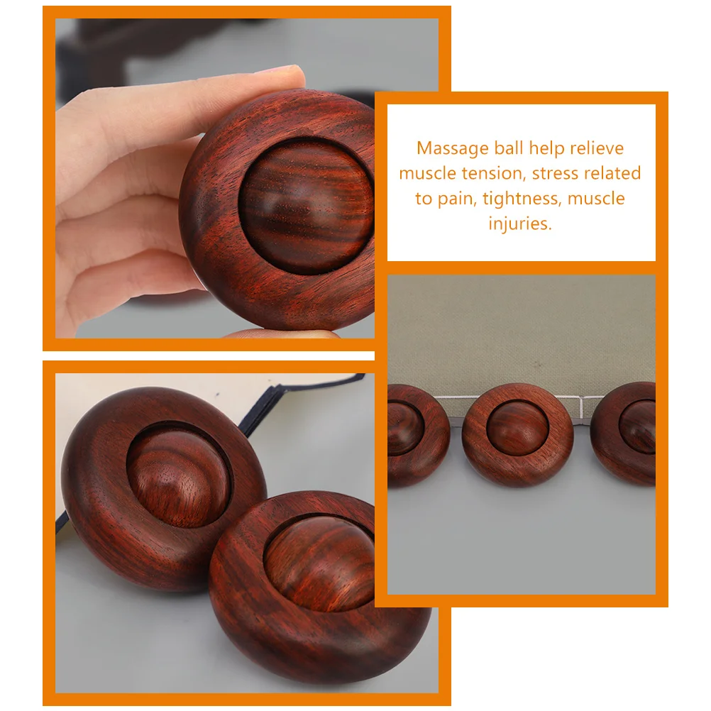 

Wooden Hand Massage Balls Blood Sandalwood Handle Exercise Stress Relief Smooth Polished Round Shape Portable Store