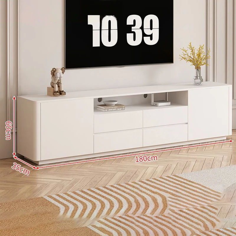 Nordic Minimalist Tv Stand White Storage Modern Premium Tv Cabinet Glamour Drawer Soportes De Televisión Living Room Furniture