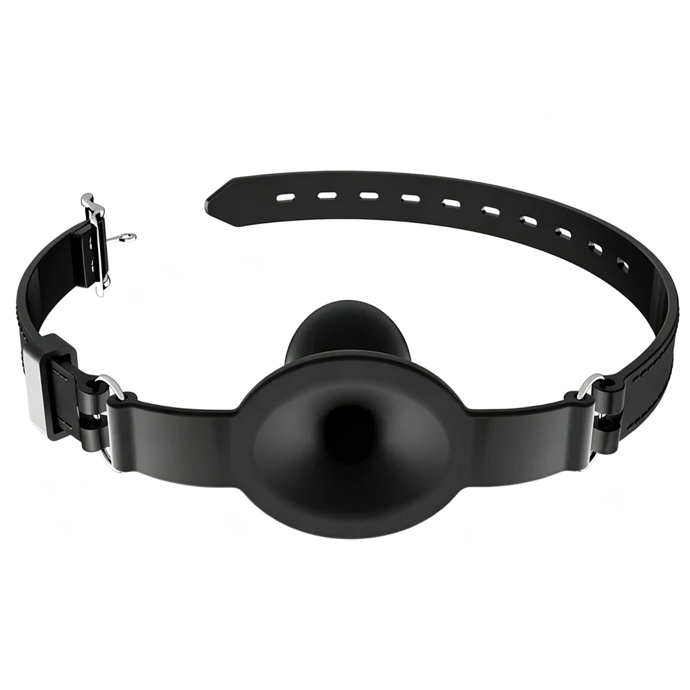 Silicone Mouth Gag Adjustable Anti‑drooling Ball Gag Mask Restraint Mouth Plug Adult Game Toy for Couples