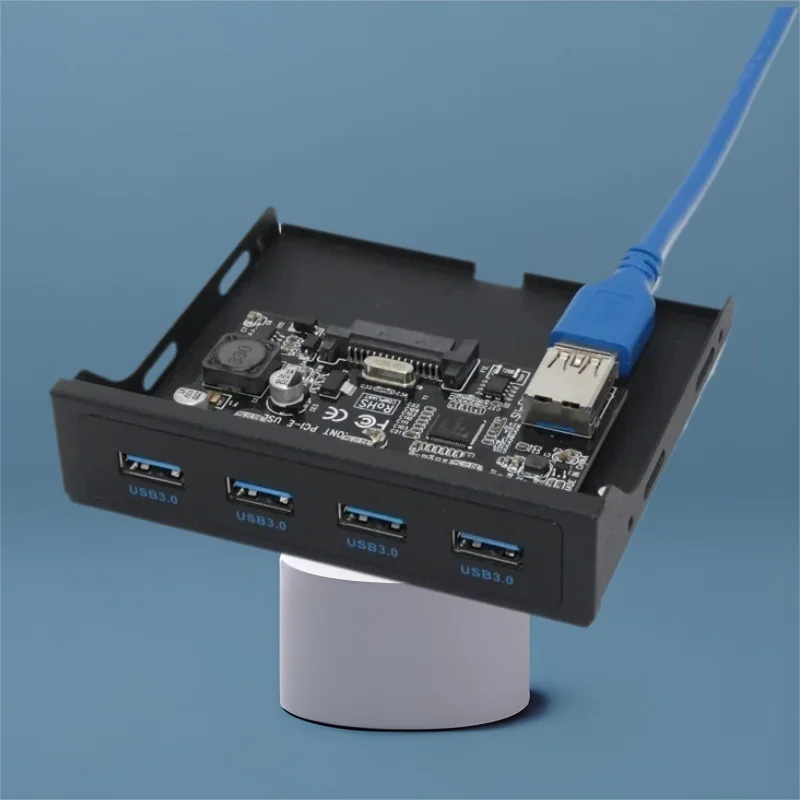 

4 Port USB 3.2 Front Panel USB HUB Combo Bracket USB 3.2 Gen1 5Gbps Hub Adapter for PC Desktop 3.5inch FDD Floppy Disk Drive Bay