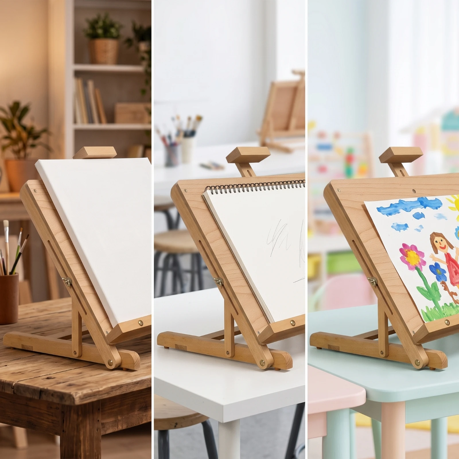 Tabletop Easel with Drawing Board Compact Desktop Art Easel Tabletop Drawing Board Multi-Position Smooth for Artists, Studio