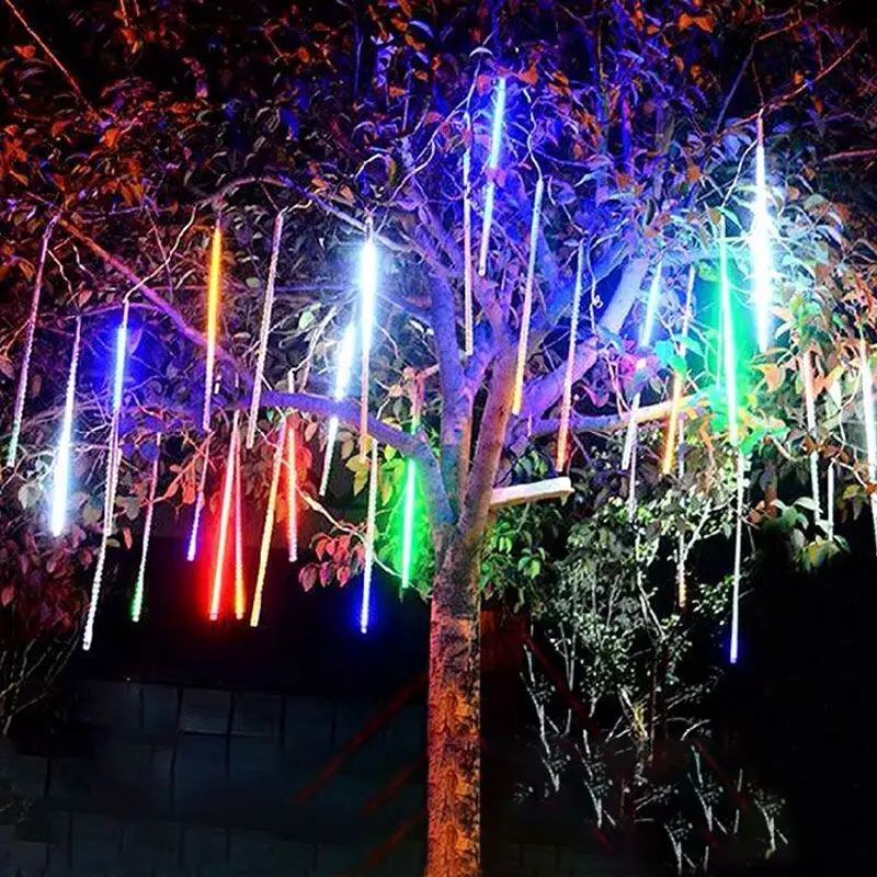 

1pc LED Meteor Shower Rain Lights 8 Tubes Falling Raindrop Fairy String Light for Halloween Christmas Street Holiday Party Decor