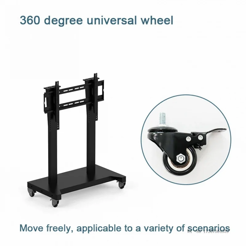 Motorized TV Mount Metal Height Adjustable Best Heavy Duty Rolling TV Cart With Wheels Movable Remote Control Mobile TV Trolley