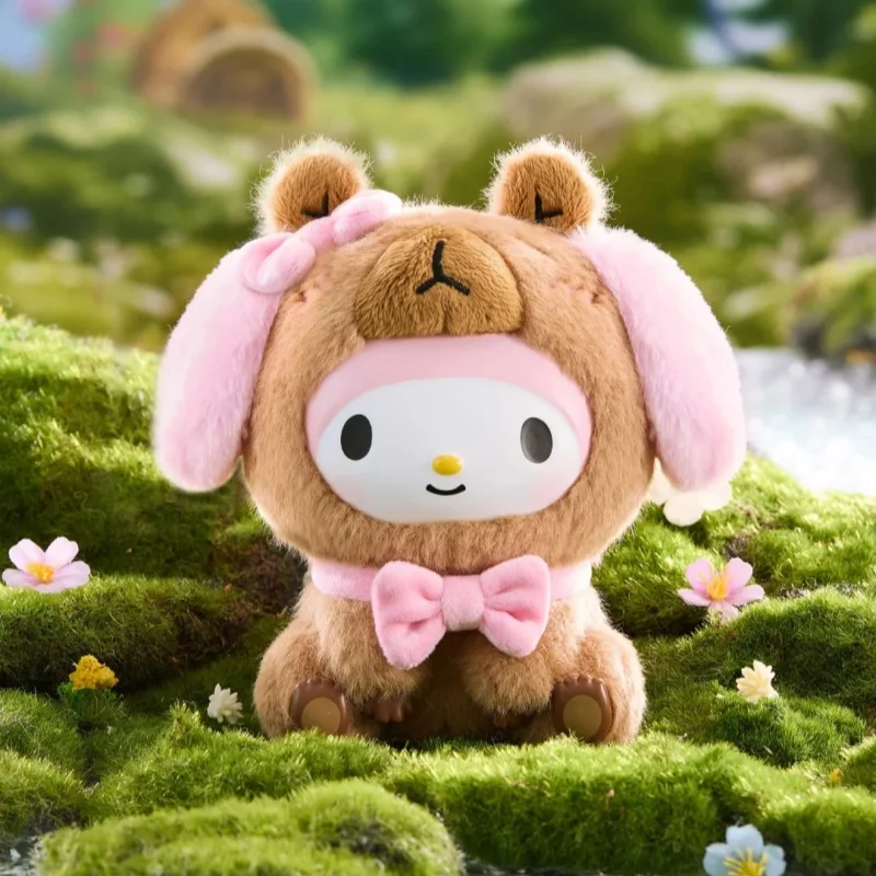 

Vinyl Blind Box Sanrio Laid-Back Capybara Series Anime Figure Kuromi Melody Pachocco Kawaii Ornament Figurine Gift