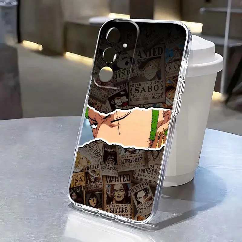 Anime One Piece Zoro Sanji Phone Case For Samsung Galaxy S26 S25 S24 S23 S22 S21 S20 Edge Plus Ultra FE 5G Transparent Soft