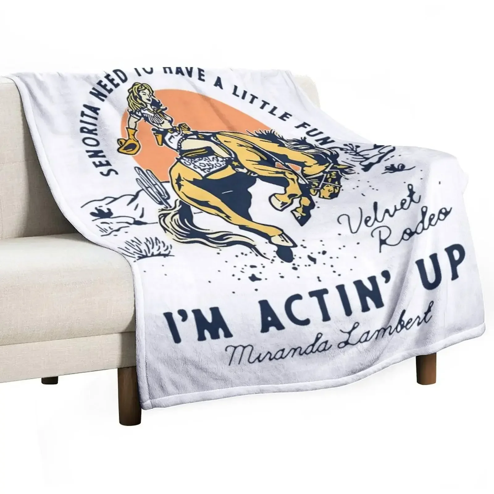 

Actin' Up Miranda Lambert Throw Blanket halloween Flannel Fabric Blankets