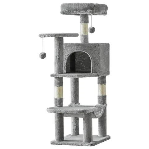 JHK 44 pollici di altezza multi-gatto arrampicata torre per gatti per mobili per animali domestici tiragraffi in sisal naturale stabile casa per animali domestici per gatti da interno