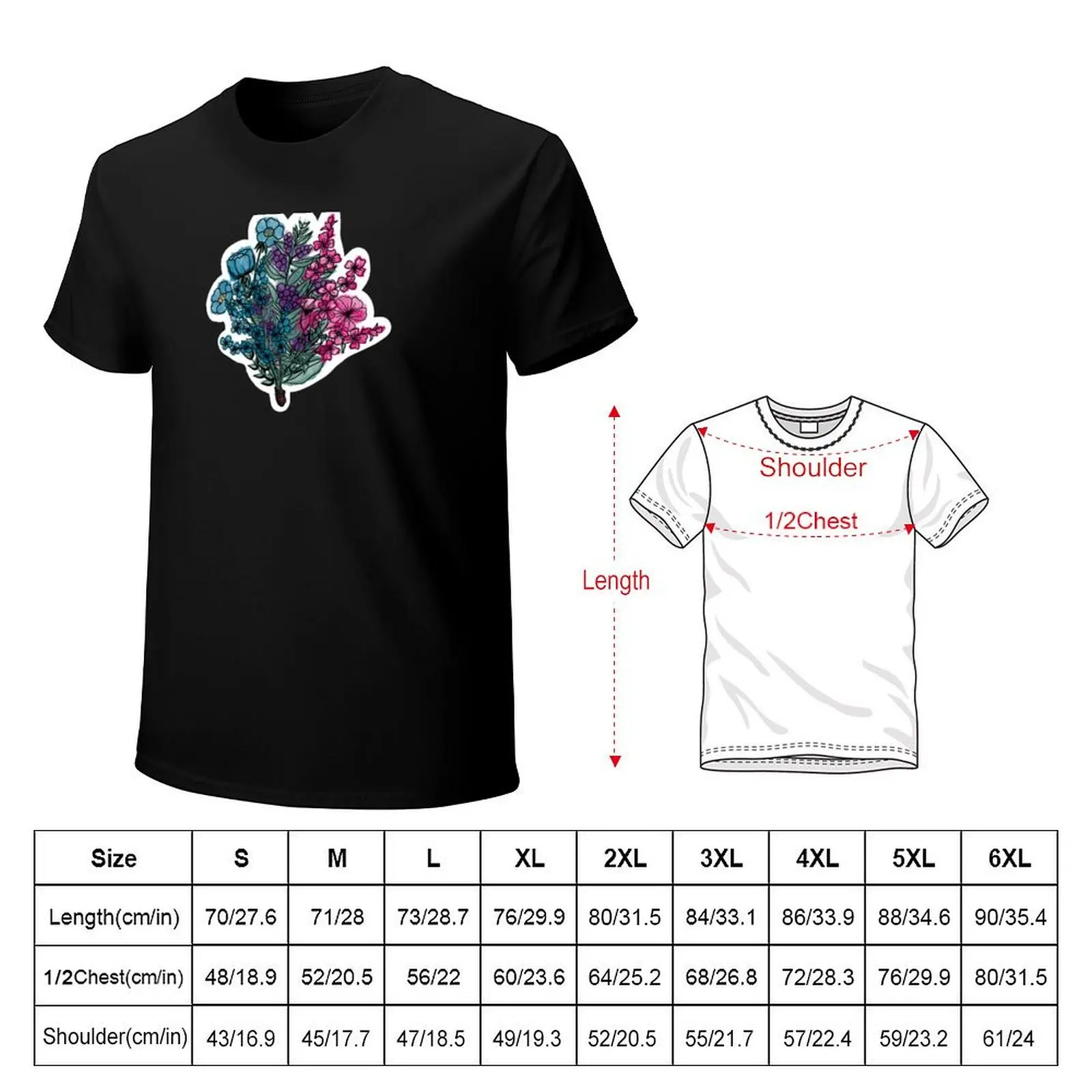 Water color flower bouquet T-Shirt anime street wear graphic t shirts graphic shirts graphic shirts men