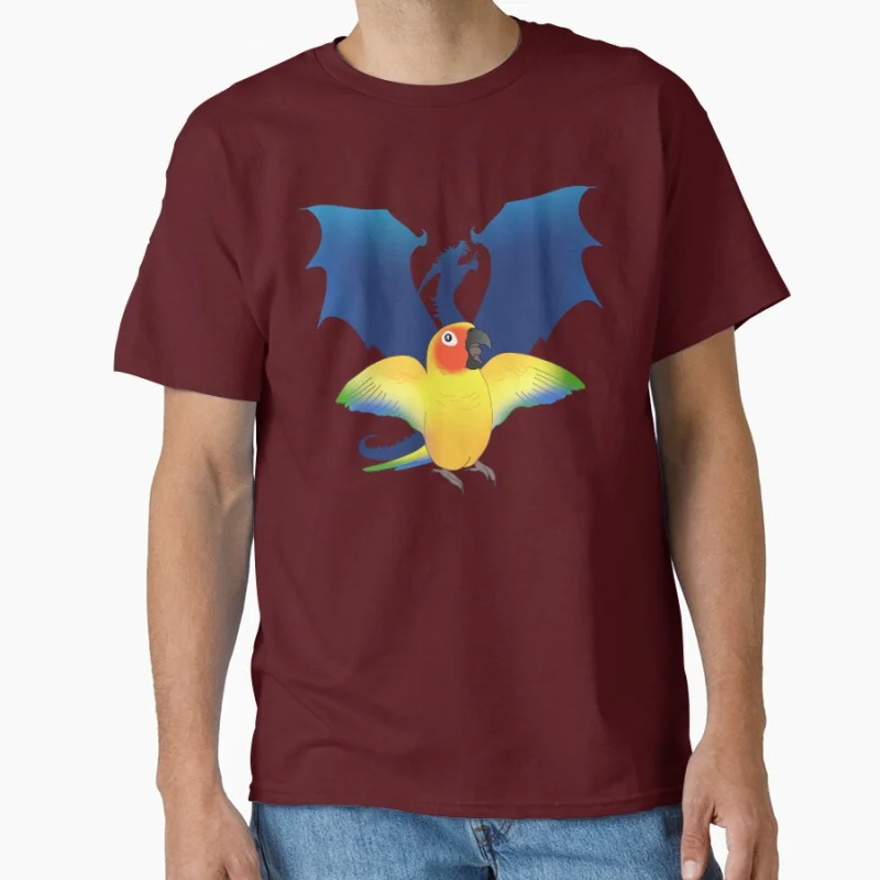 Cute Dragon Sun Conure 1126 Pet bird Gift T shirt for man Large size Tops Funny parrot Graphic