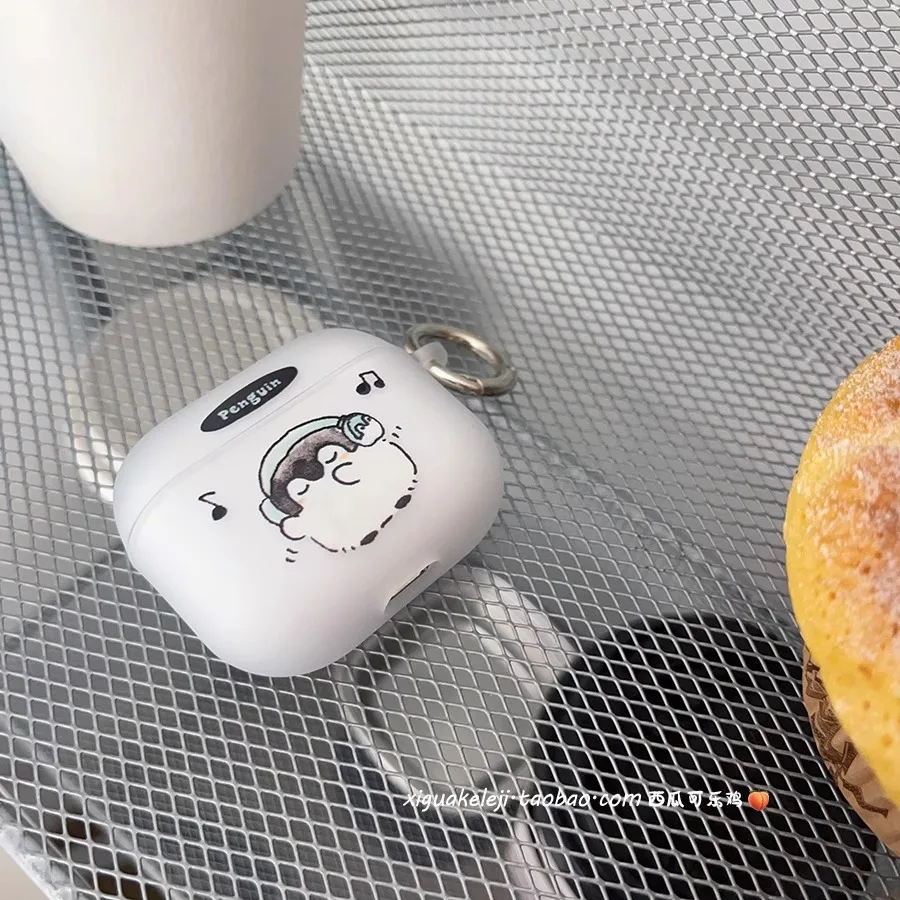 For AirPods 4 2024 Penguin Cute Music Lover Earphone Case for AirPods 3 2 1 Soft Clear Silcone Covers for AirPods Pro 2 Cover