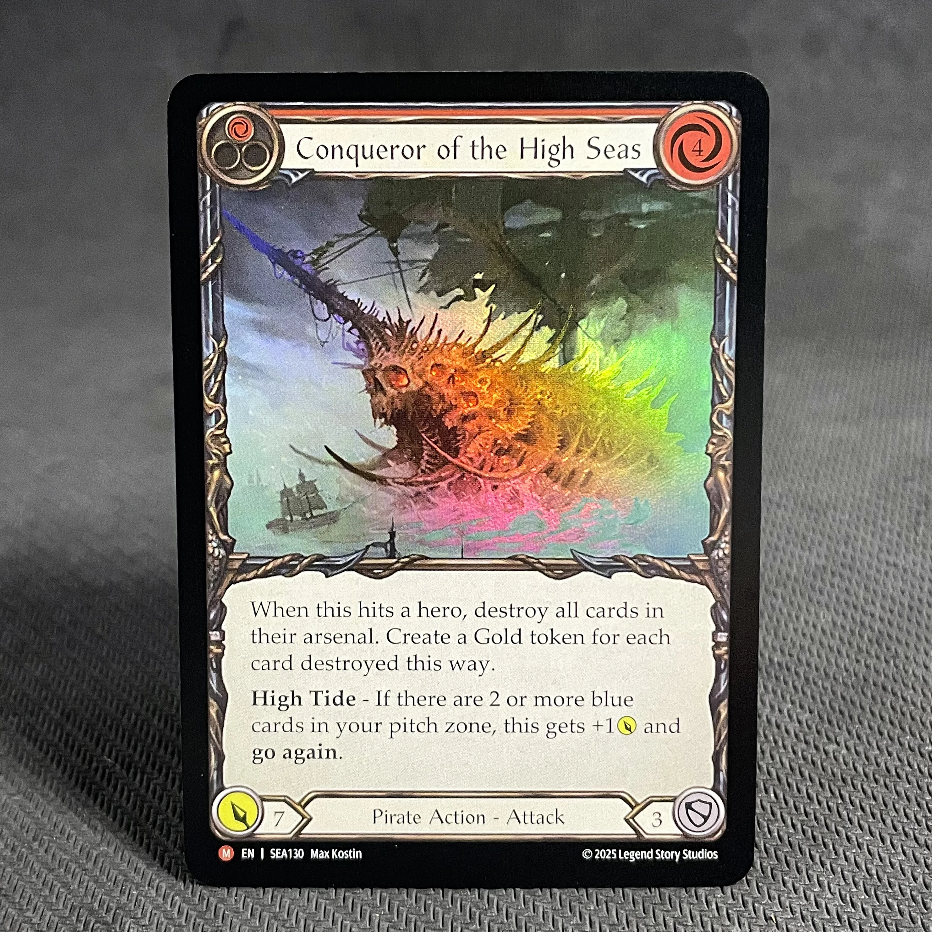 その他 FaB CF Conqueror of the High Seas PROXY High Seas FAB Rainbow Foil Card Cogwerx Tinker Rings