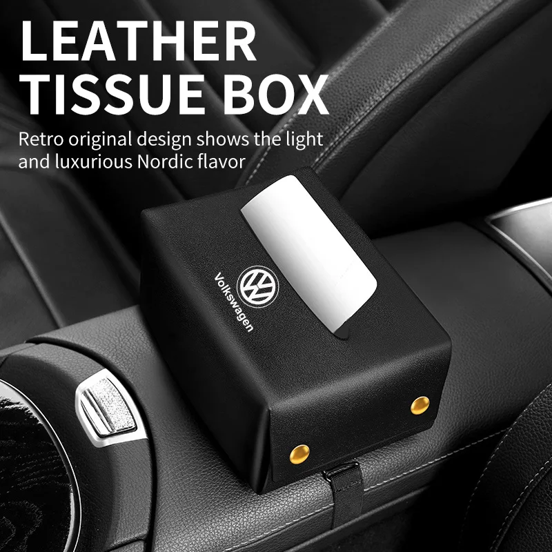 

Коробка для салфеток Volkswagen, подвесной солнцезащитный козырек, спинка сиденья, подлокотник, автомобильная коробка для салфеток, подвесные креативные кожаные принадлежности для салона автомобиля