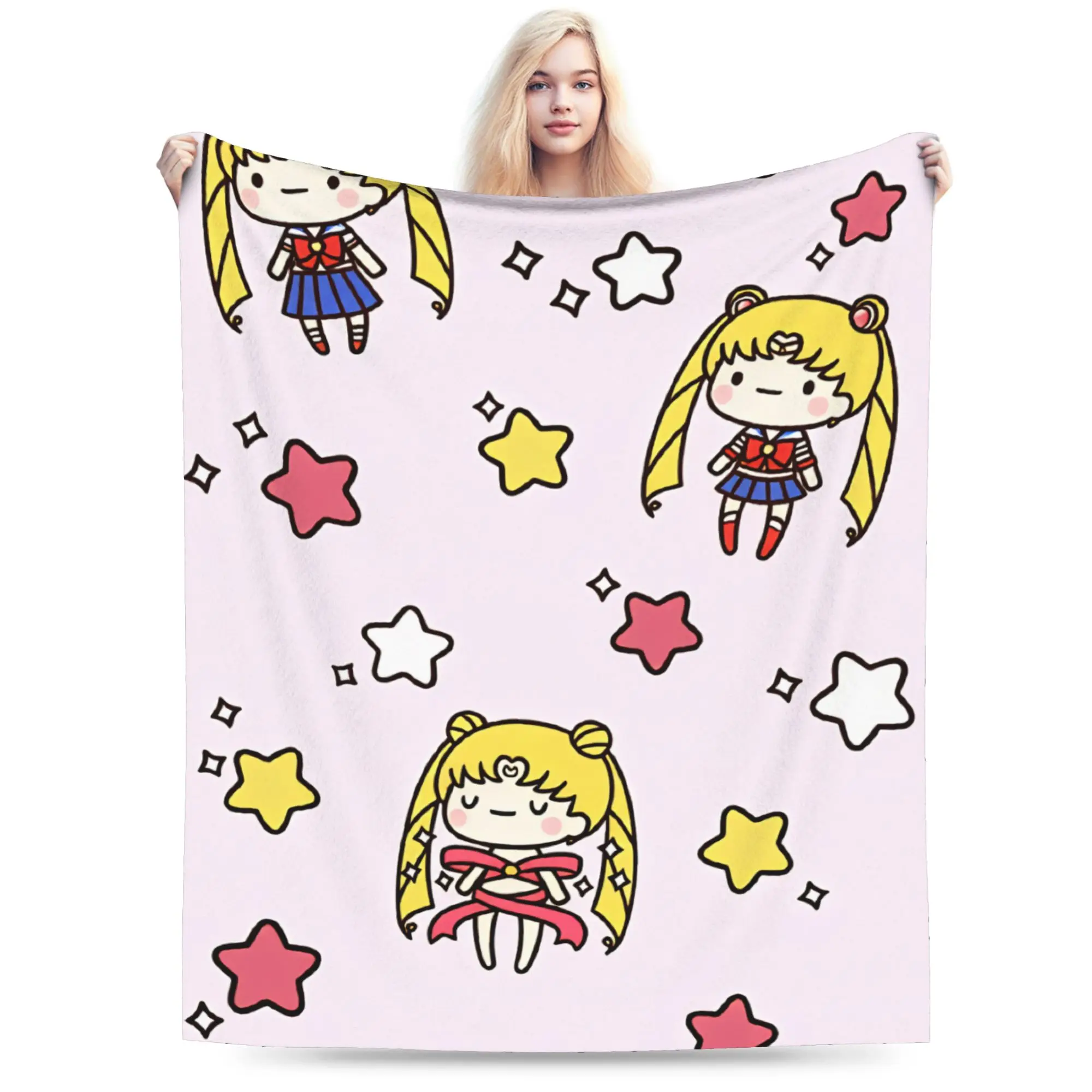 Sailor Moons  Blankets  Warm Funny Plush Bedding Throws For Girls Boys Couch Chair Flannel Bedspread Bed Cover