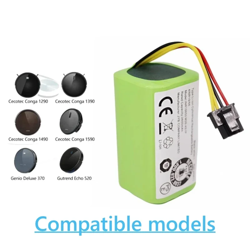 

14.4V 3500mAh Battery Pack for Cecotec Conga 1290 1390 1490 1590 Vacuum Cleaner, Genio Deluxe 370, GUTREND Echo 520 Replacement