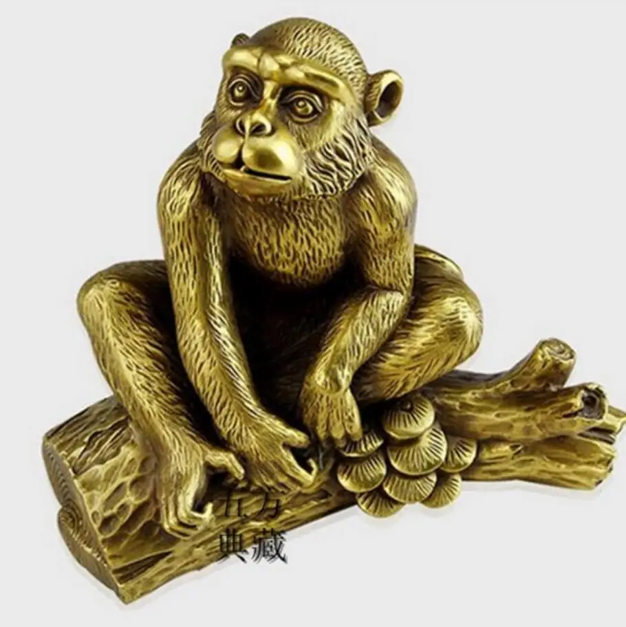 

Copper Statue Copper pendulum piece 12 Zodiac monkey mascot home decoration bronze instrument pendulum Feng Shui cute fortune pe