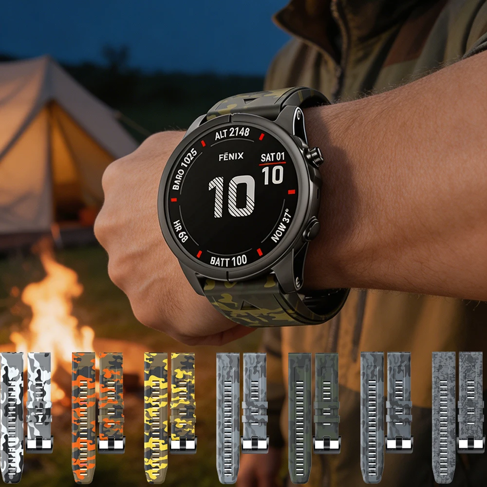 

Браслет QuickFit для плавания, силиконовый, 26/22 мм, для Garmin Fenix 7X, 7 Pro, 6, 6X, 5, 5X/Epix Gen2/3 HR/Instinct 2, мягкий сменный ремешок