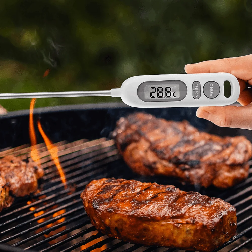 

With Protective Case Electronic Food Thermometer Waterproof Precise Food Temperature Probe Convertible Units Magnetic